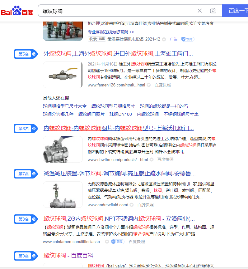 专业阀门做网站制作设计:螺纹球阀网站推广案例